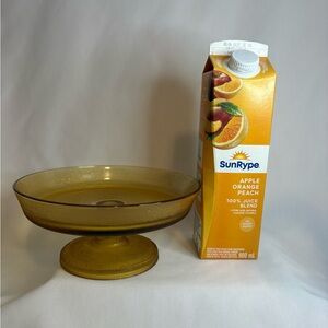 Vtg Indiana Glass, amber round cake plate